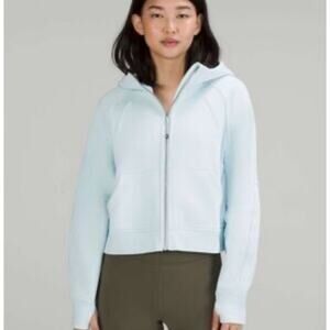 Lululemon Scuba Oversized Cropped Full Zip Hoodie Powder Blue XS/S